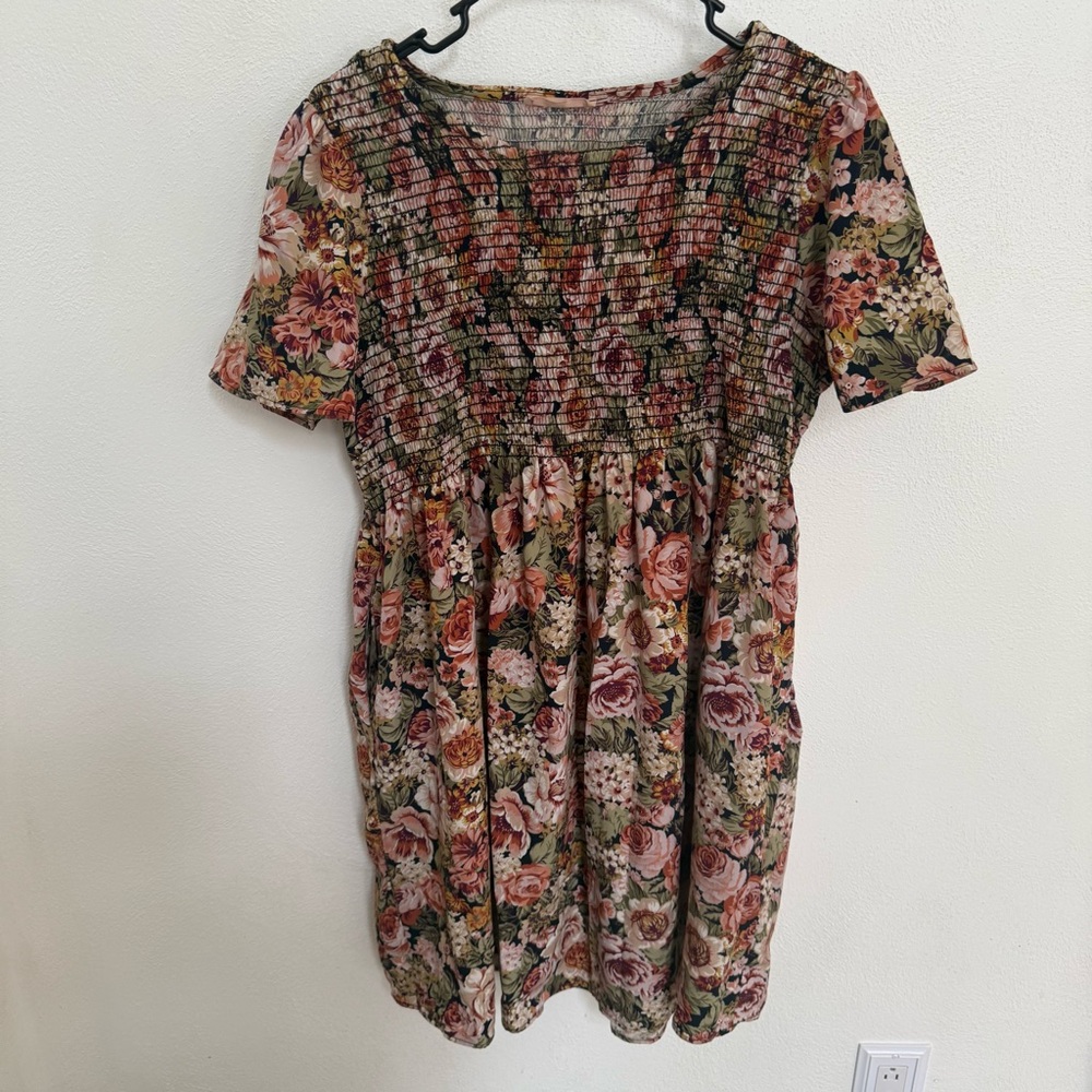 Ces Femme Smocked Floral Mini Dress - Picture 2 of 8
